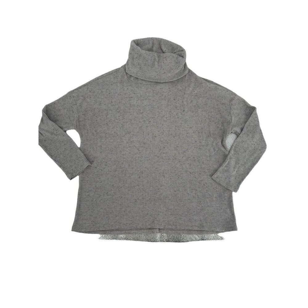 Dylan Fuzzy Flecked Fleece Cowl Neck Top Grey Size Small - Picture 6 of 8